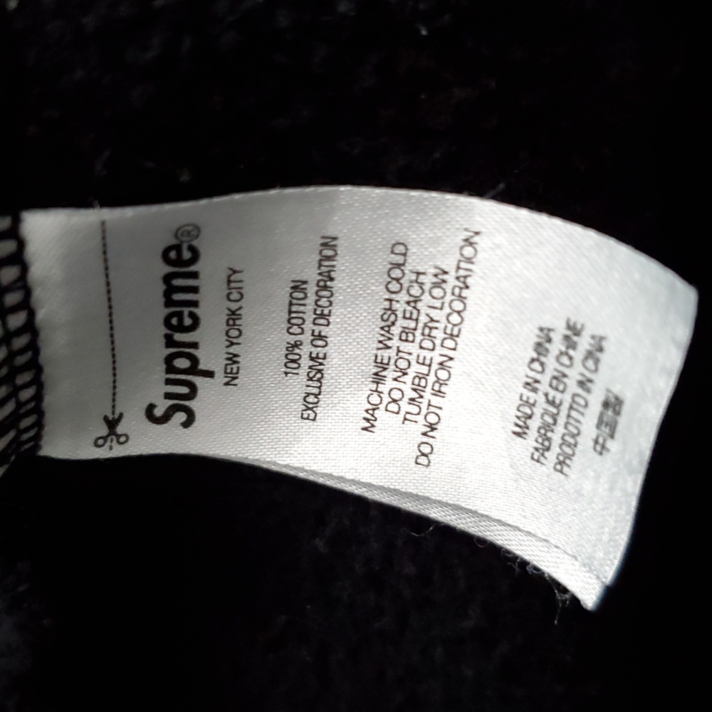 Supreme Black Zip-Up Hoodie with White Detailing - Picture 6 of 6